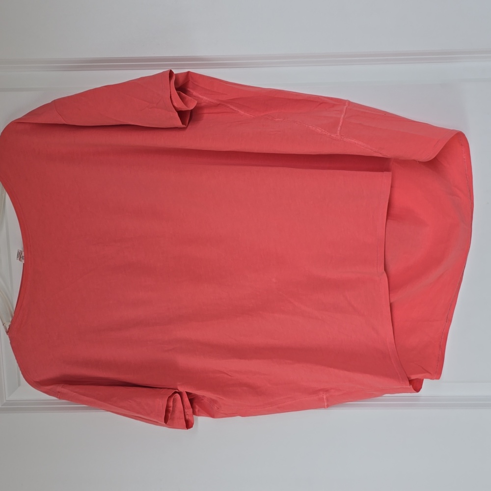 Lululemon Women's Pima Cotton Coral Short Sleeve Shirt- 8